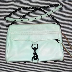 Rebecca Minkoff Light Blue Gunmetal Large Max Crossbody Bag